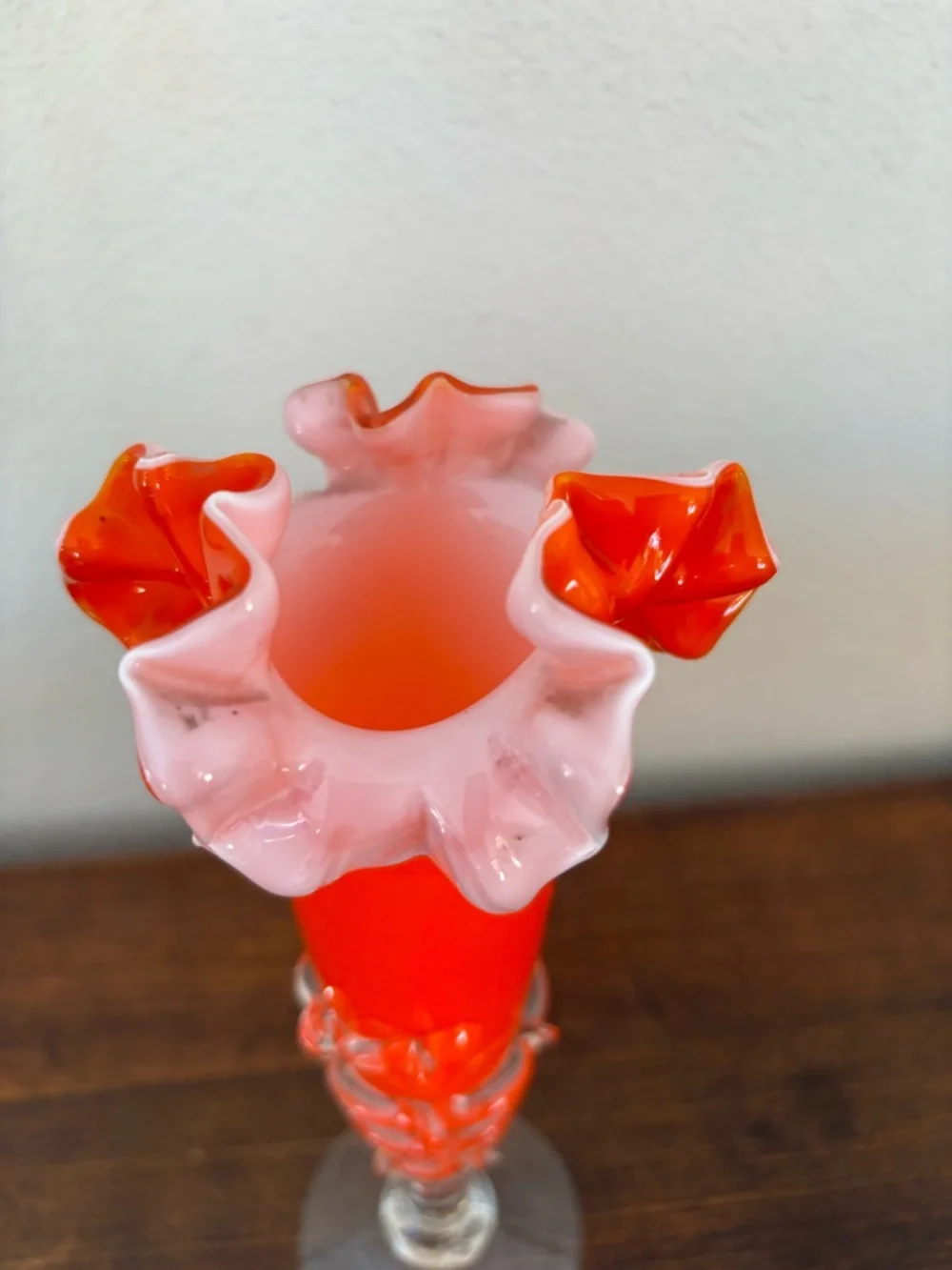vintage Bohemian art glass vase